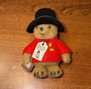 Adorable Vintage 1970s Miniature PADDINGTON BEAR w/Suitcase, H.C.F. HONG KONG